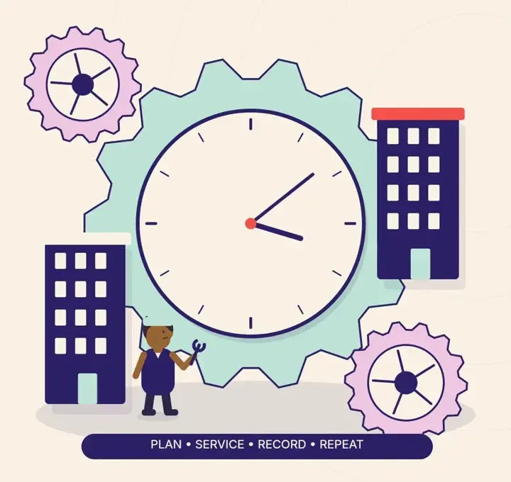 Illustration of planned maintenance on a schedule