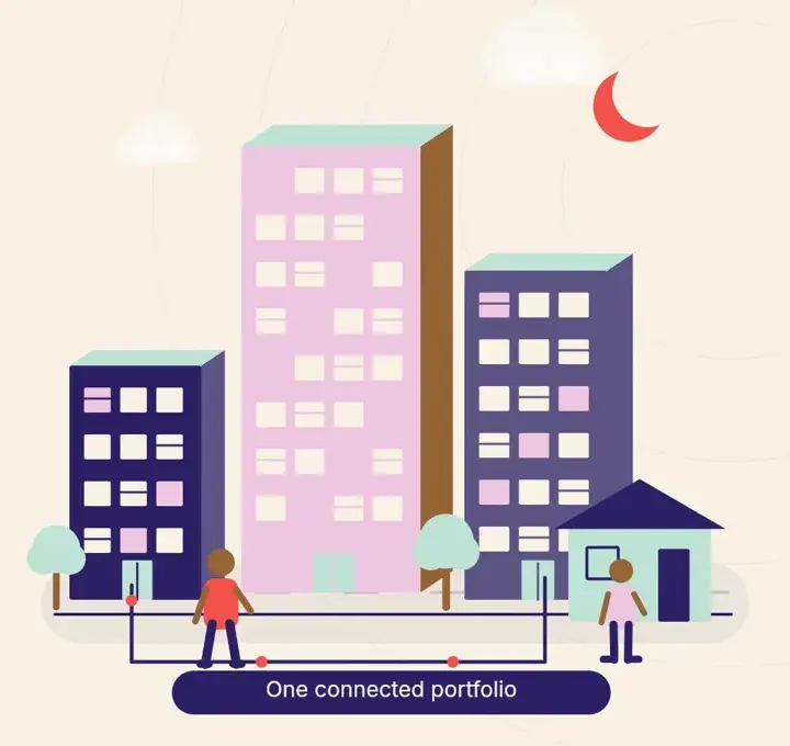 Illustration of a connected residential portfolio
