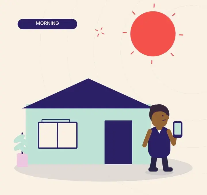 Illustration of a resident using the tenant portal